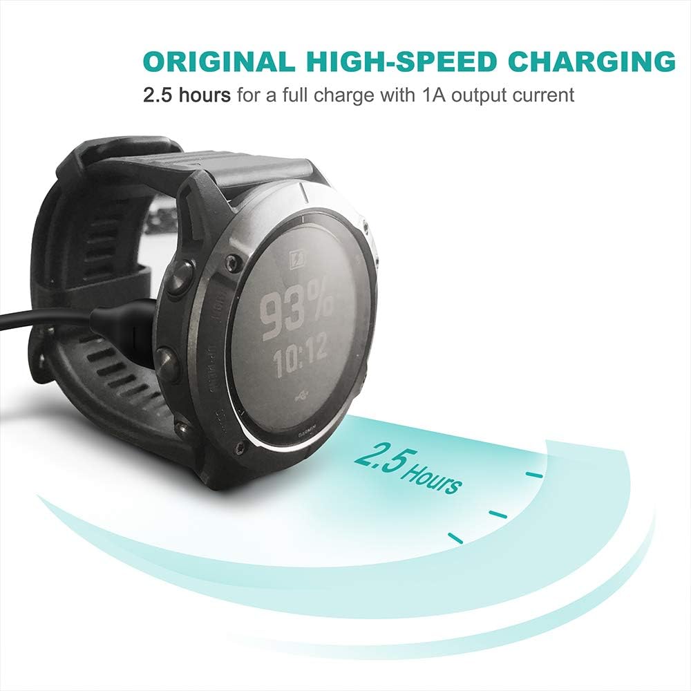 2 Pack 1M TUSITA Charger Cable Compatible with Garmin Watch