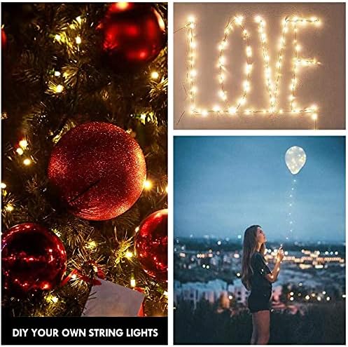 Skiennix Photo Clip String Light - 33Ft 100LED Fairy Lights with Timer & 50 Clear Clips for Décor