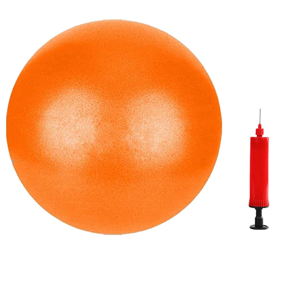 JUFANGFIN 6-Inch Pilates Exercise Ball for Yoga, Barre, Fitness & Physical Therapy Mini Squishy Balance Ball for Home Workouts Includes Pump for Easy Inflation(Orange)