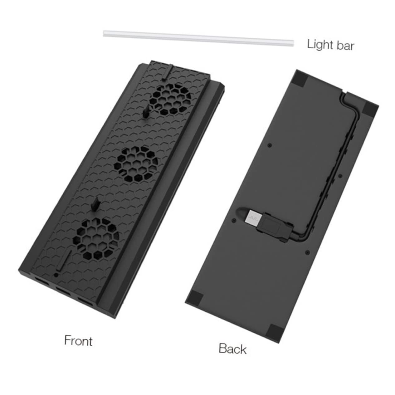 Uonlytech Game Console Cooling Fan Triple USB Ports Hub and Speed Compatible One Vertical Bracket for Temperature