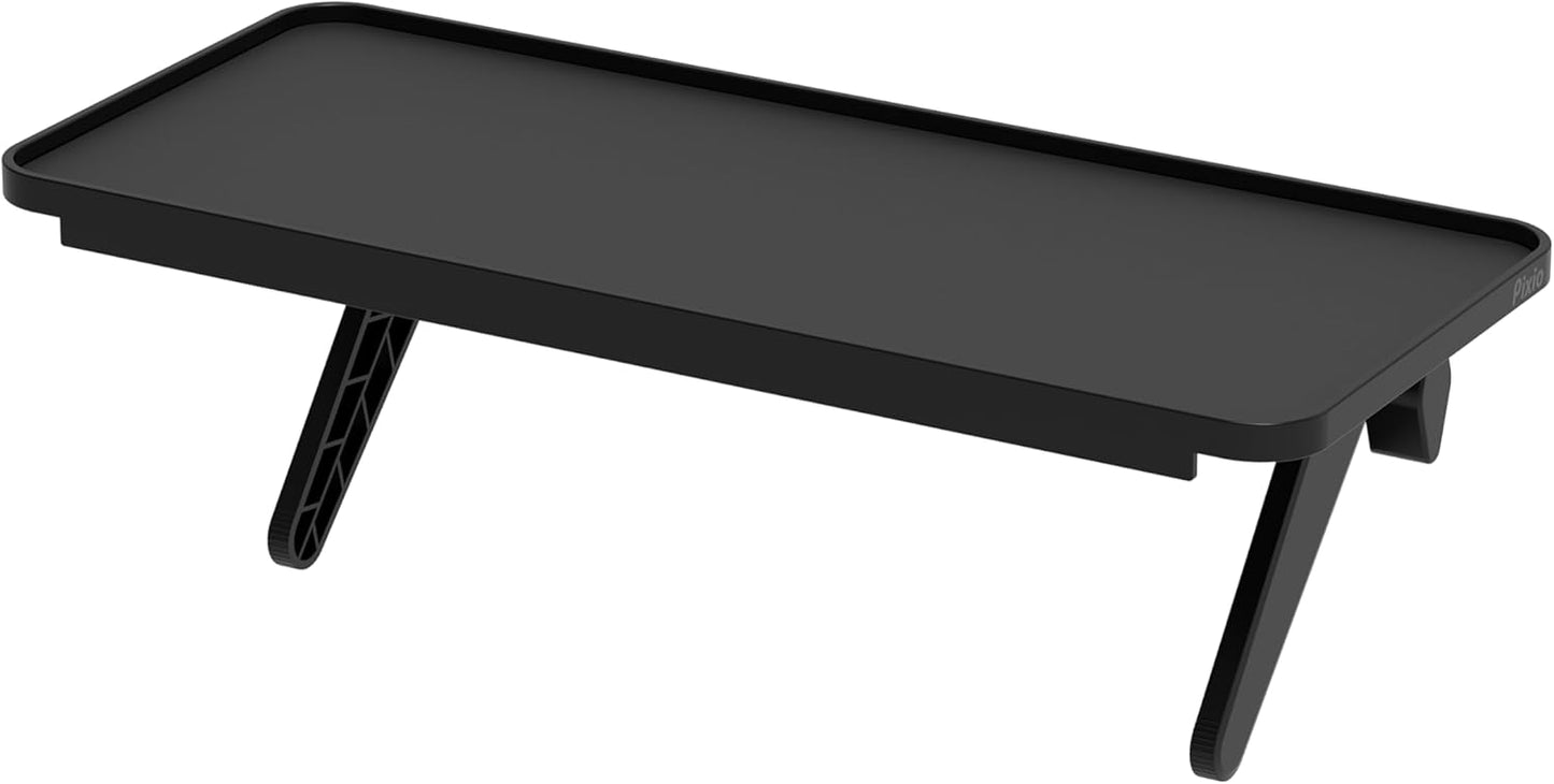12 inch 13lbs, Pixio Black Monitor Storage Top Shelf - Adjustable Platform, Universal Fit, Holds Up to Works on TV