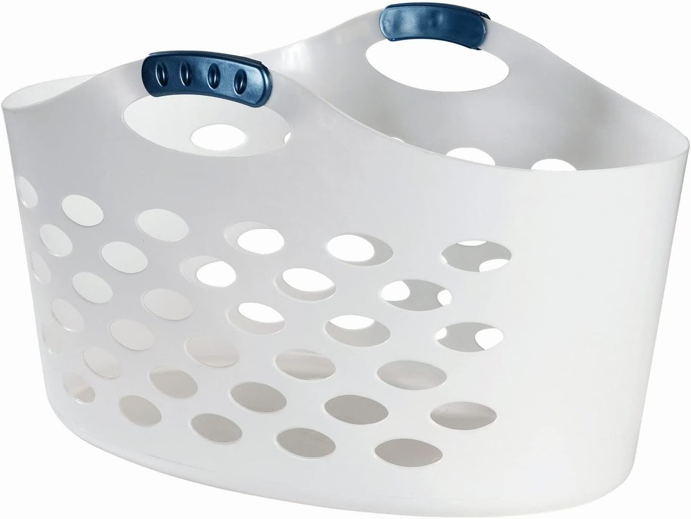 Rubbermaid Flexible Laundry Basket - 1.5 Bushel Capacity with Convenient Carrying Handles | White Storage Solution for Home & Garage