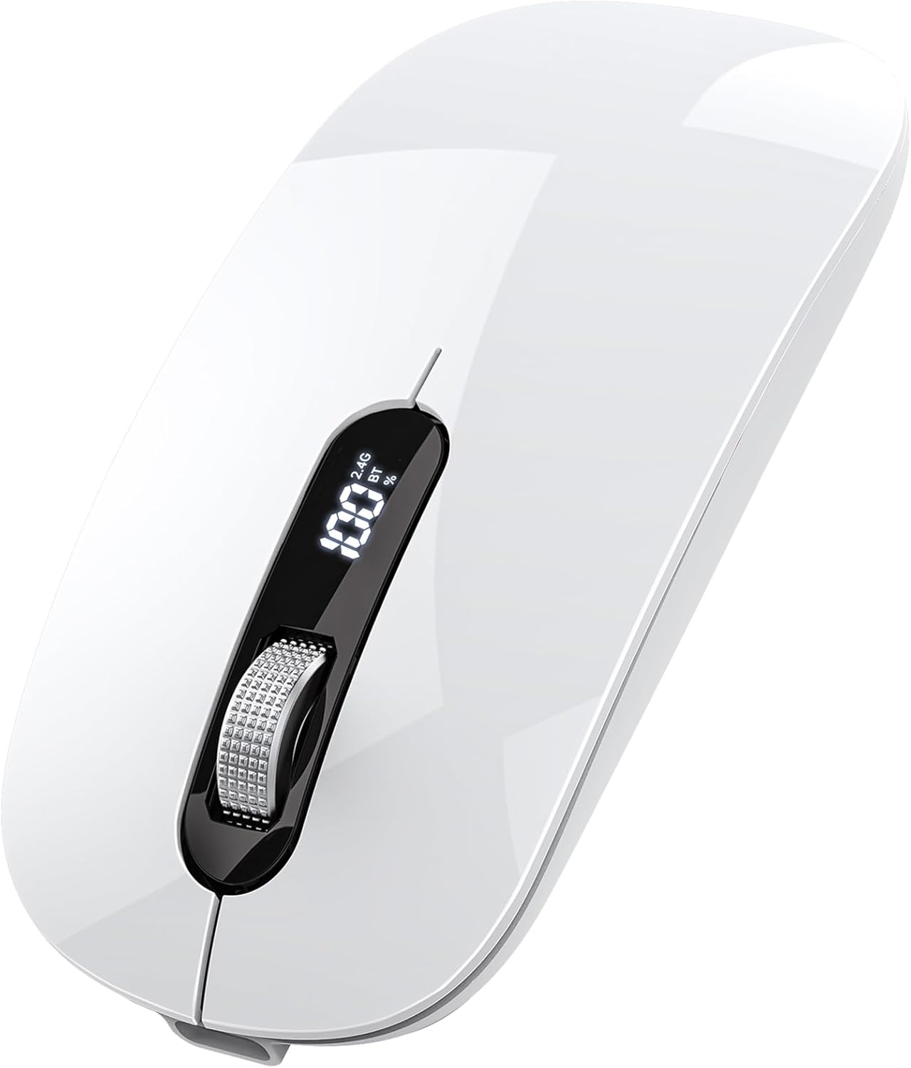 ASLDPUO 5.0/4.0 2.4G Wireless Bluetooth Mouse, Bluetooth & Tri-Mode, Type-C Rechargeable with LED Screen Display
