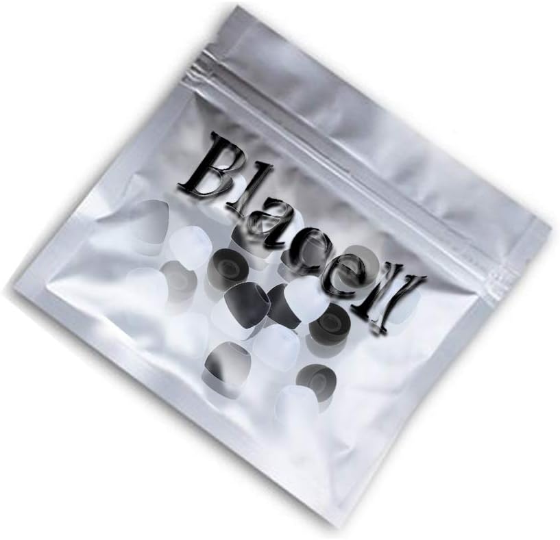 Blacell 20 10 10 Pcs Medium Silicone Earbud Cap Tip Cover Replacement - Black, Clear Title