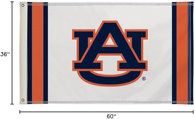 Auburn Tigers College Sports Printed Flag - NCAA Licensed - Nylon - School Banner (White) (3' x 5')