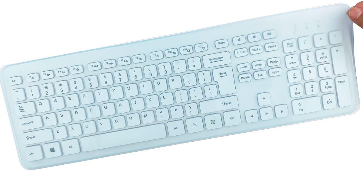 MUBUY-GOL (17.52" 5.51"), Universal Keyboard Cover Skin for Standard Size PC Computer Desktop Keyboards x Clear