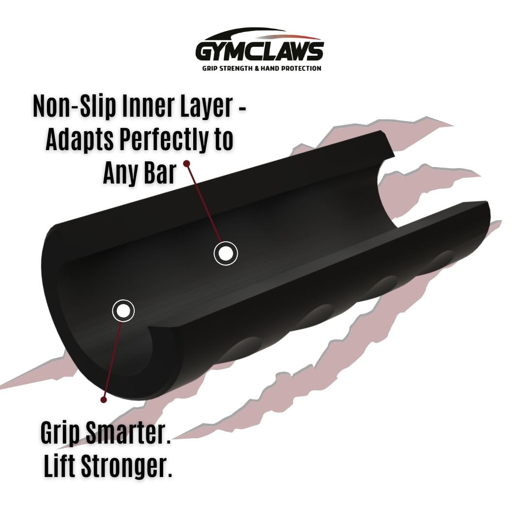 GYMCLAWS Gym Gripper, Hand Protection by Adaptive Foam Padding, Universal Fit for Weightlifting and Strength Training, 2-Pack, Black