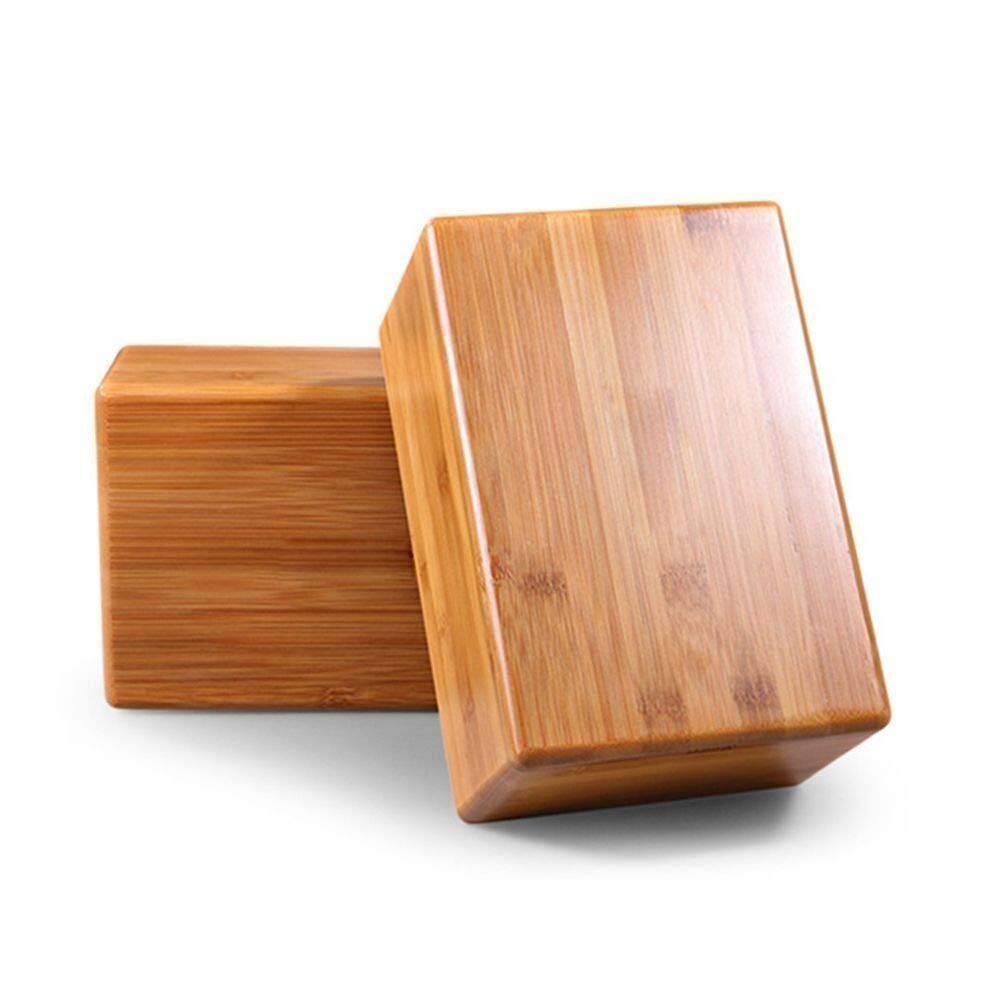 Bamboo Yoga Block (2 PCS), Bamboo Handstand Block,Support Brick to Deepen Poses, Improve Strength and Aid Balance and Flexibility