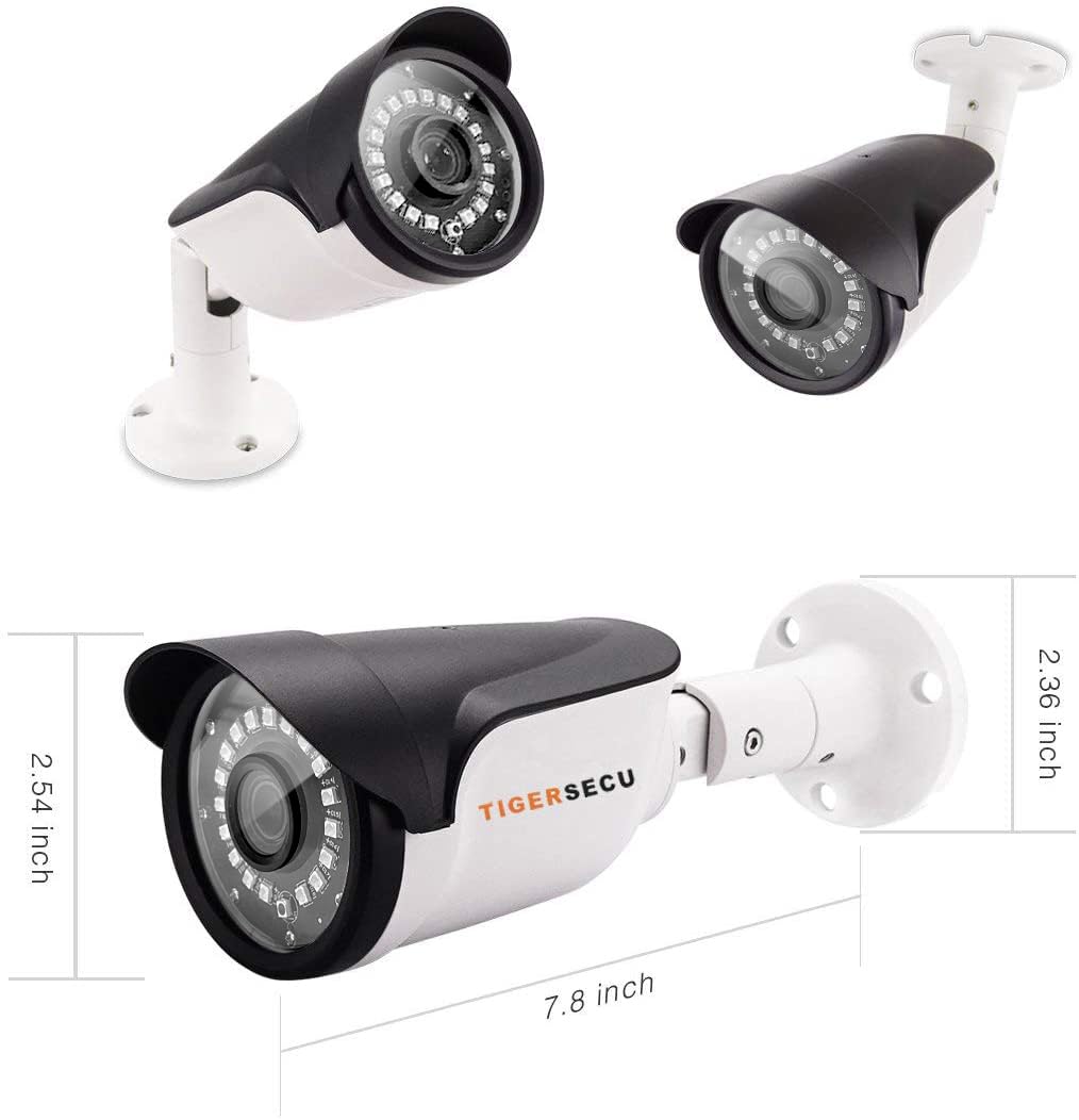TIGERSECU 1080P Long Range Bullet Security Camera for DVR, Weatheproof for Indoor/Outdoor Use, Hybrid 4-in-1 OSD Switch for TVI/CVI/AHD/CVBS DVRs (Power Supply and Coaxial Cable Sold Separately)
