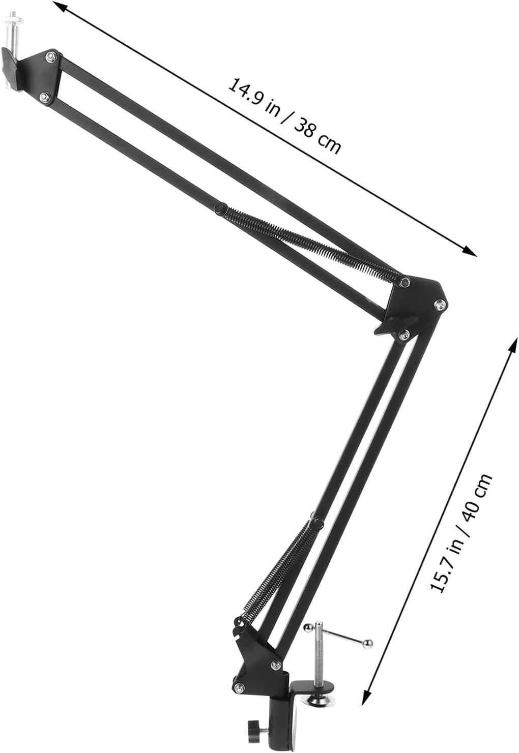 Lurrose 1/4 Metal Webcam Holder and Desktop Scissor Arm Stand with Screw Clamp, Adjustable Suspension Boom for USB