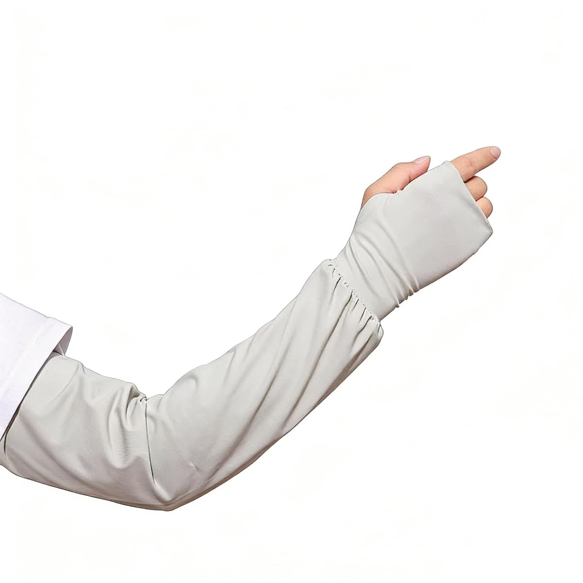Dhjovate UPF 50+ UV Protection Cooling Arm Sleeves for Men & Women UPF50+ Sun Protection Ice Silk Arm Covers (Grey)