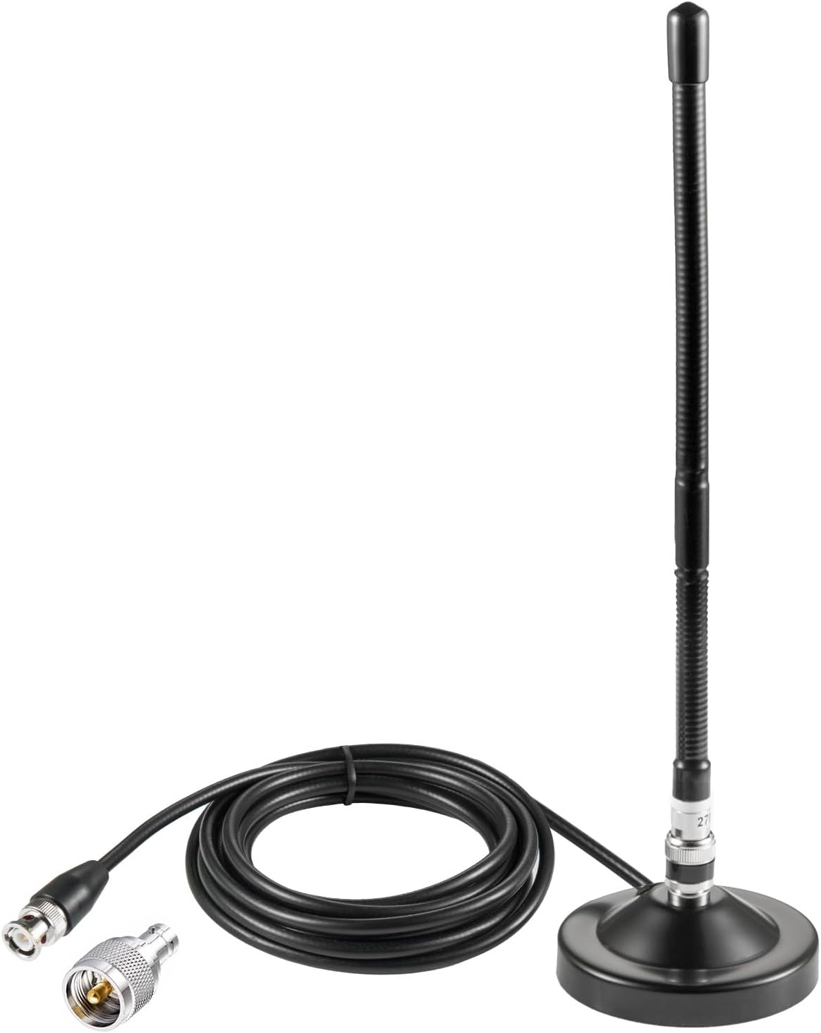 eifagur 27MHz Long Range Heavy Duty Magnetic Base Station Soft Whip CB Radio Antenna Kit for Cobra Midland Uniden Maxon
