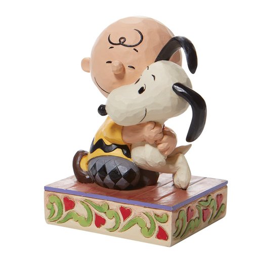 Enesco Peanuts by Jim Shore Charlie Brown and Snoopy Hugging Figurine, 4.5 Inch, Multicolor