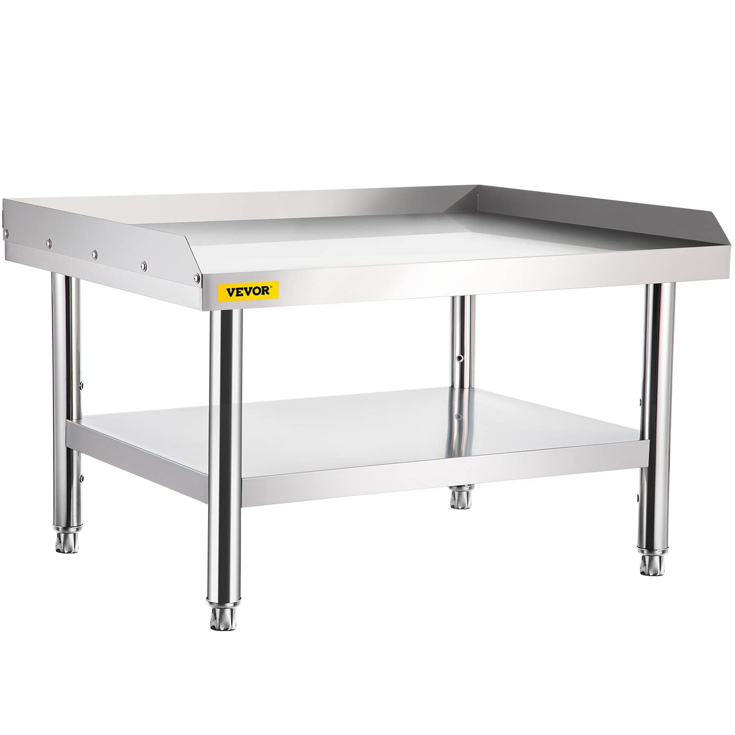 VEVOR Stainless Steel Equipment Grill Stand, 60 x 30 x 24 Inches Stainless Table, Grilling Stand Table with Undershelf, Equipment Standing Grill Desk for Hotel, Home, Restaurant Kitchen