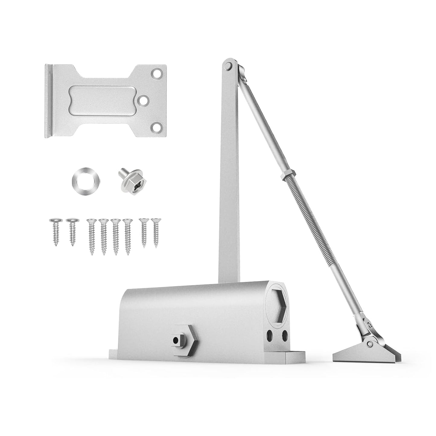 DYREOOE Door Closer Hold Open Automatic Door Closer Adjustable Grade 1 Commercial Standard Medium/Heavy Door Closers Commercial Surface-Mounted Storm Door Close