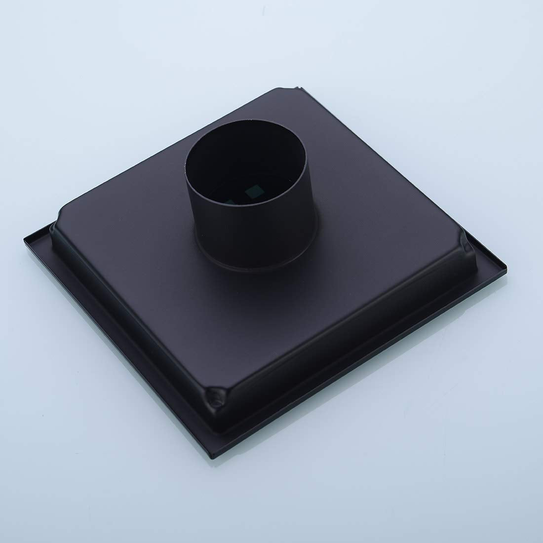 6 inch Stainless Steel Shower Floor Drain with Threaded Adapter, Removable Grid Cover, Black