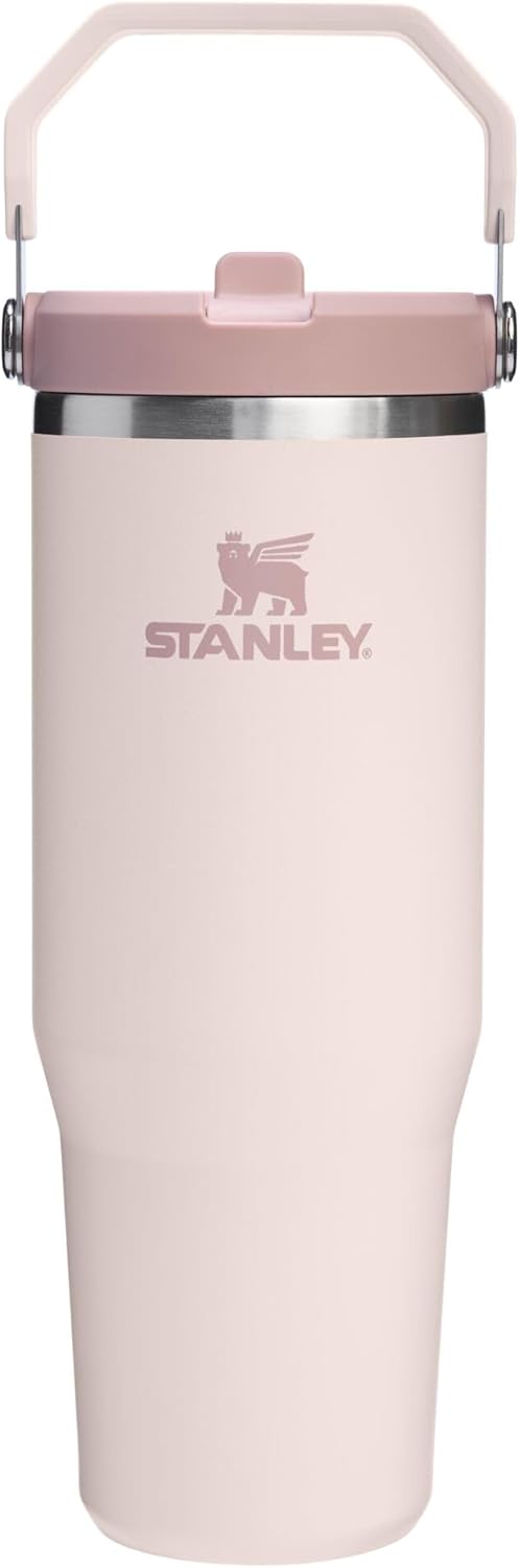 STANLEY IceFlow 2.0 Tumbler - 30 oz Insulated Water Bottle with Flip Straw & Handle | BPA-Free Rose Quartz