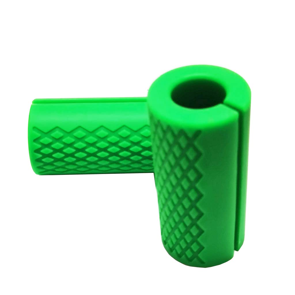 qibylift Pull Up Thick Bar Adapter, Weight Grip Bar Fit for Standard Barbell - Dumbbell Handle Grips, Silicone Rubber Barbell Grips for Weight Lifting Cable Attachments & Fitness Training (Green)
