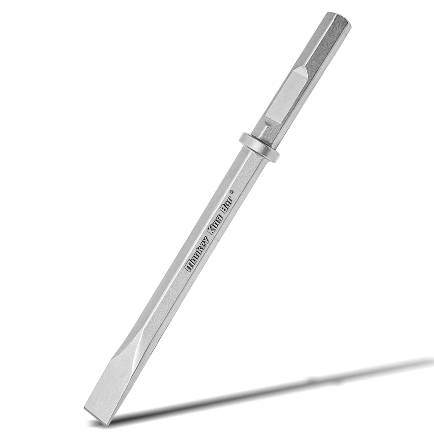 Monkey King Bar- Long 20 Inch Hex Chisel Bit- Flat Chisel Bit Ideal for Removing Masonry- Round Hex & Spline Hammer Steel