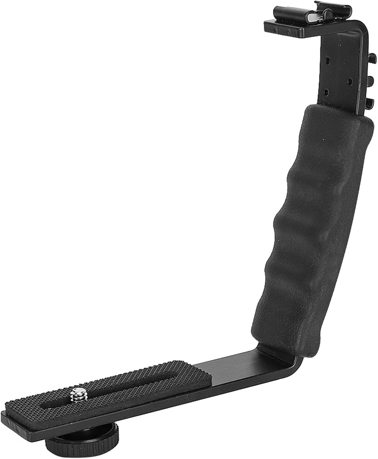 Camera L Bracket, Lightweight Dual Hot Shoe Mount L Bracket for DSLR Mirrorless, with Comfortable Handle