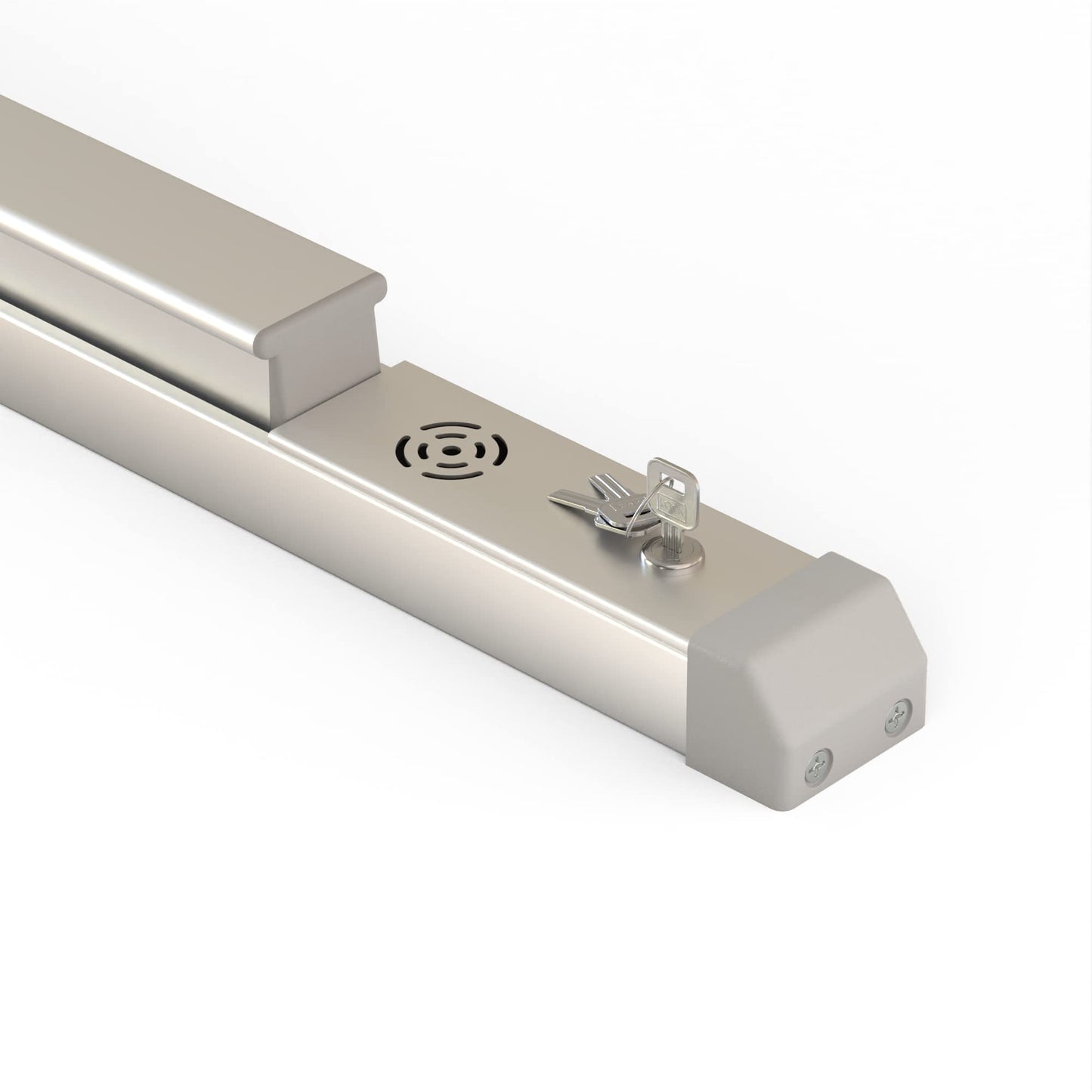 LANITI Hardware Push Bar Stainless Steel Commercial Emergency Exit Bar Panic Exit Device Suitable for Wood Metal Door Exterior Locking Lever Trim. (Lock Cylinder - with Alarm)