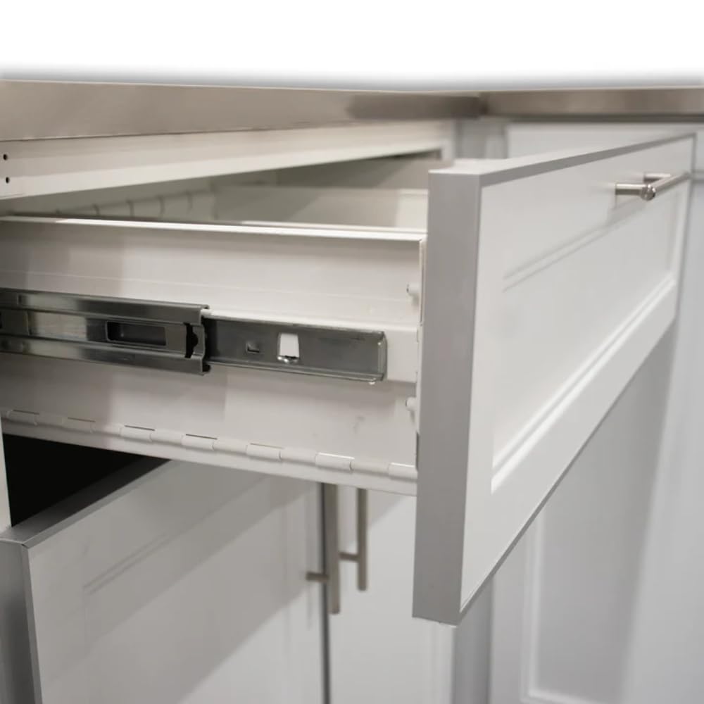 Blue Sky Outdoor Living, OKCS3026WSDR3W, 30-Inch White Shaker 3-Drawer Outdoor Kitchen Cabinet – Modular Weather-Resistant Storage Unit for BBQ, Patio Prep, and Grilling Tool Organization