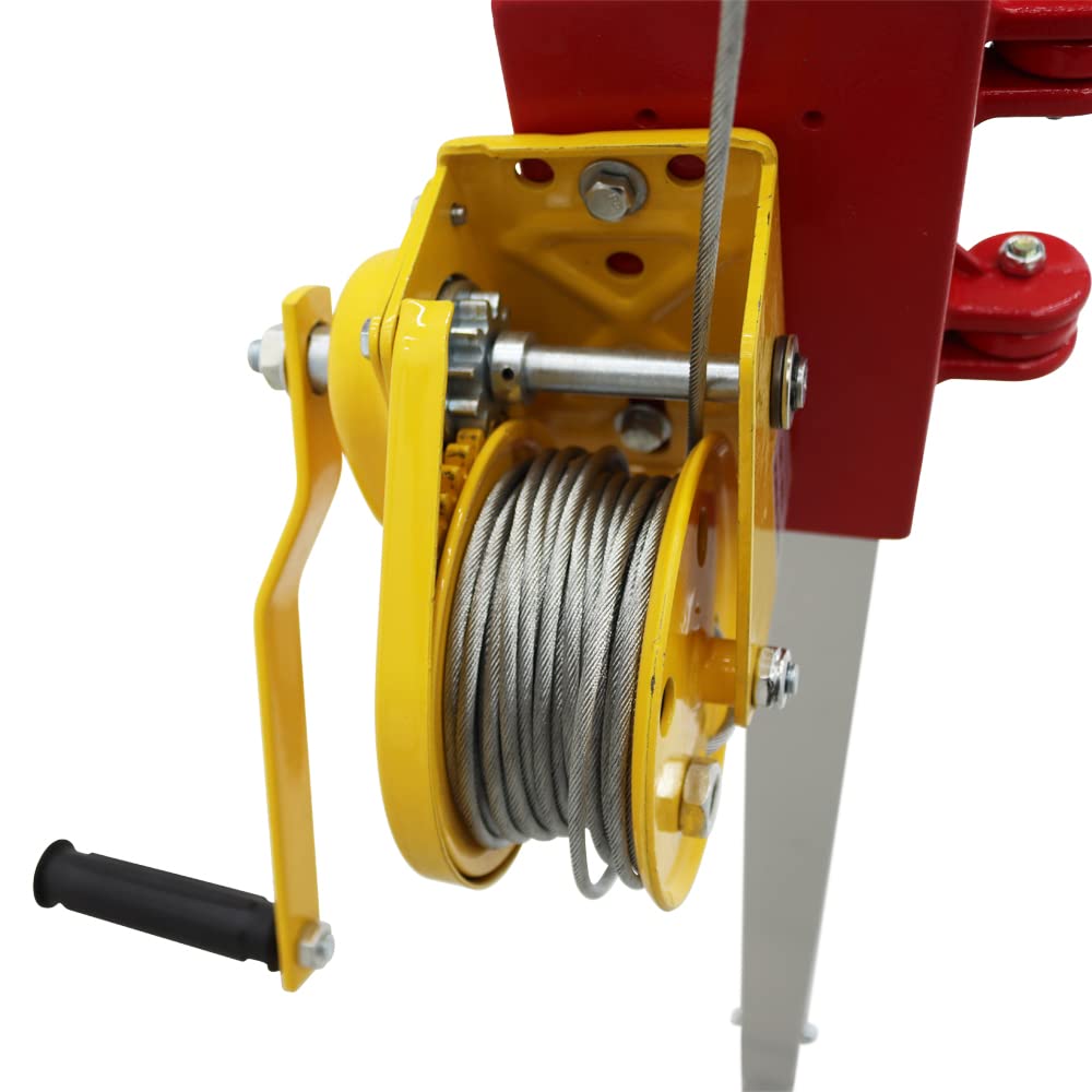 HayWHNKN Confined Space Tripod Kit 1200lbs Winch 65ft Steel Cable with Retractable Support Legs Aluminum Confined Space Rescue Tripod