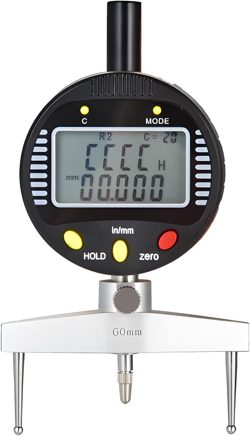 AICEYI Digital Inner and Outer Radius Measuring Instrument with 10mm/20mm/30mm/60mm/100mm Replaceable Measuring Claws,Black Radius Range: 5-700mm (0.2-27.5in”), Linear Range: 0-12.7mm (0-0.5in”)