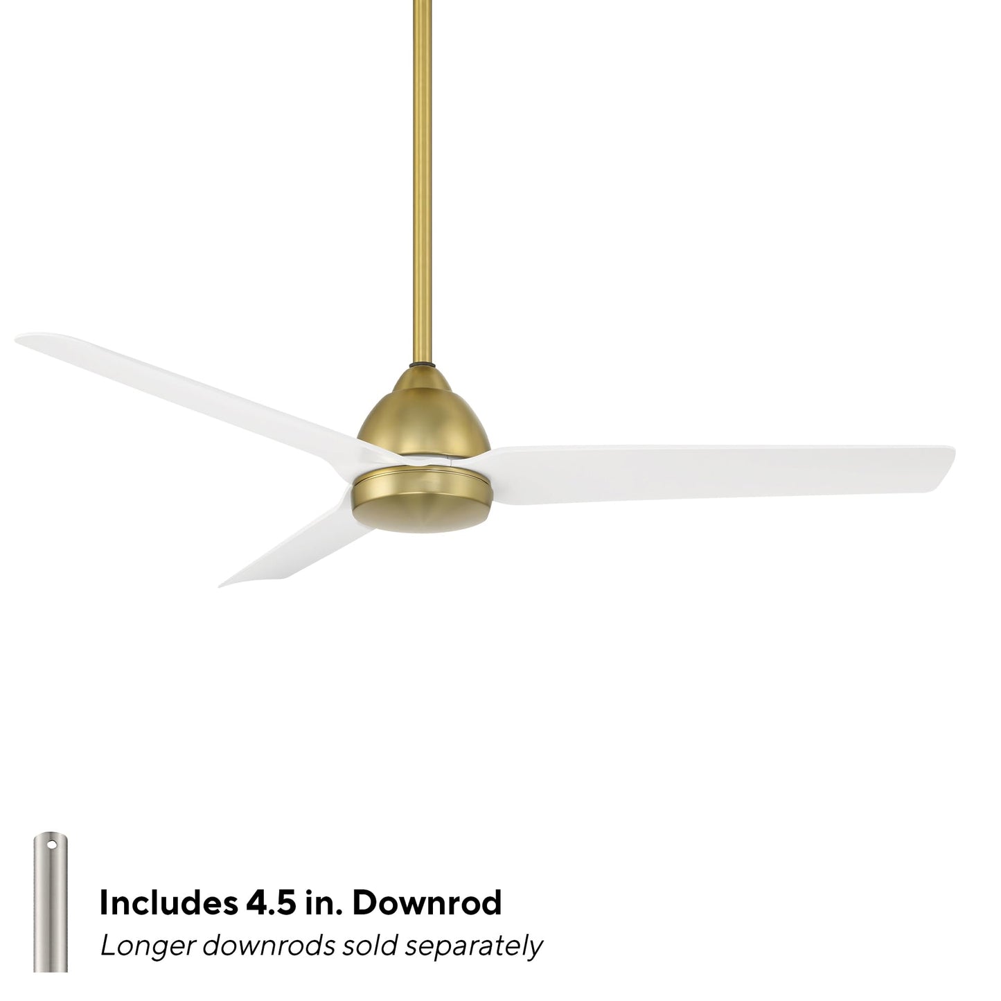 WAC F-001-SB/MW Mocha 54" Outdoor Ceiling Fan with Remote, Soft Brass Matte White