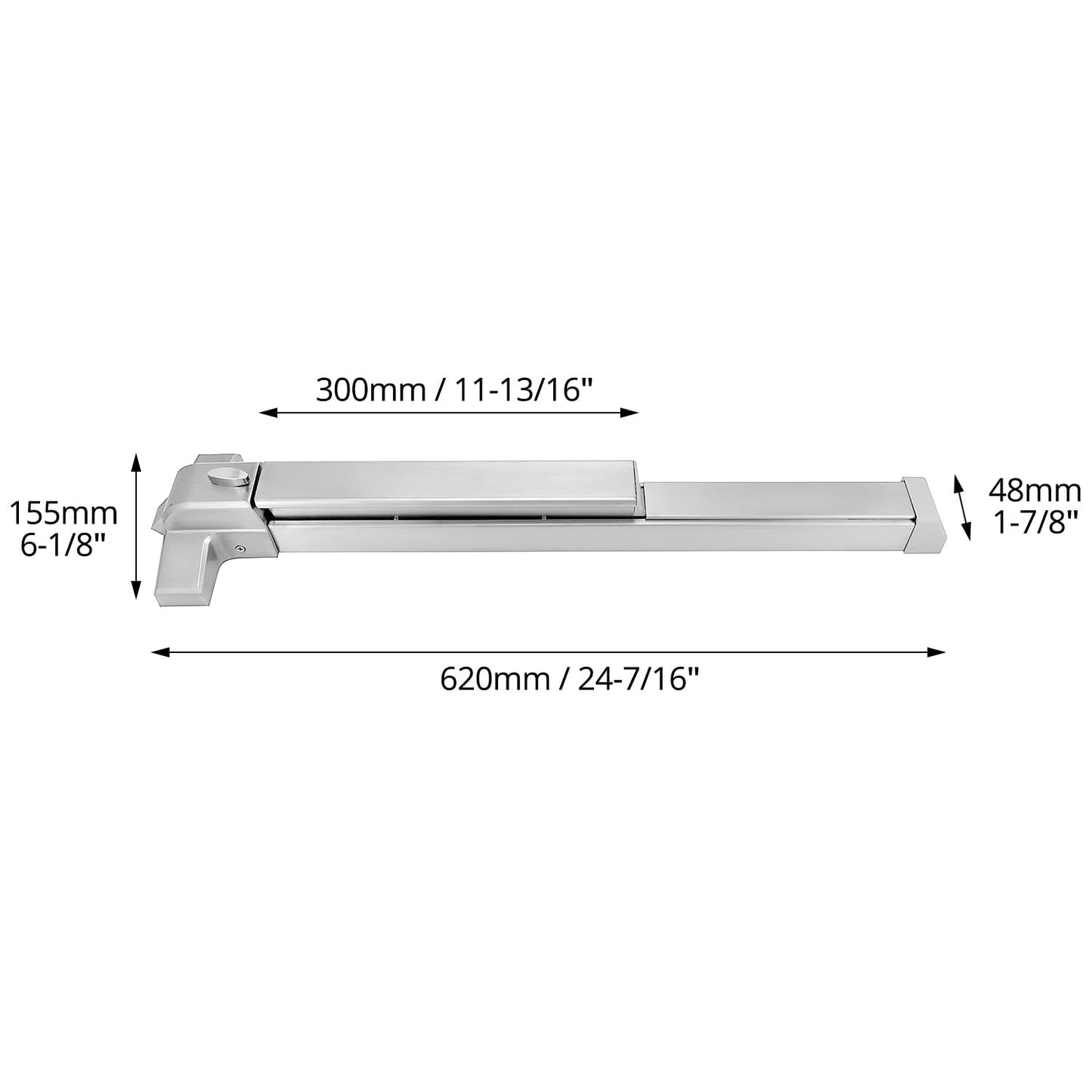 QWORK Door Security Bar, Heavy-Duty Steel Push Bar Emergency Exit Door Device with Fire-Proof Lock and Lever, Push Up Bar, Door Security Devices