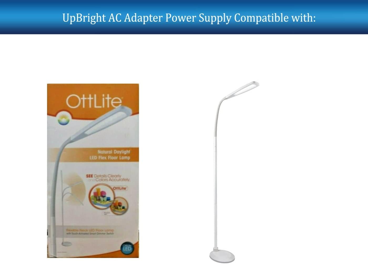 UPBRIGHT 20V 370mA P9300C P9300 20VDC 0.37A 20.0V AC/DC Adapter Compatible with OttLite Natural Daylight Flex Floor LED