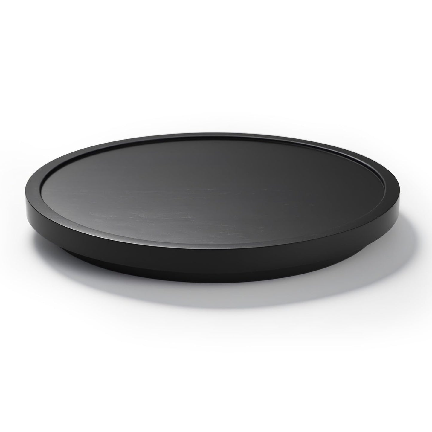 LAMU 11'' Wood Lazy Susan Organizer Turntable for Cabinet, Lazy Susan for Table Top, Pantry, Kitchen, Bathroom, Countertop, Rotating Spice Organizer, Vanity Decor Tray, Pine Wood, Black