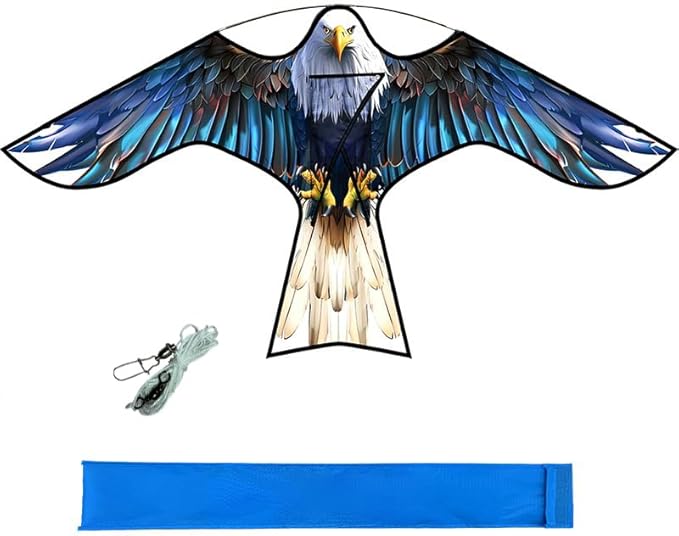 HENGDA KITE Bird Hawk Flying Kite Without Pole for Crops Farm Protector Bird Scarer Flying Kite Without Pole Bule
