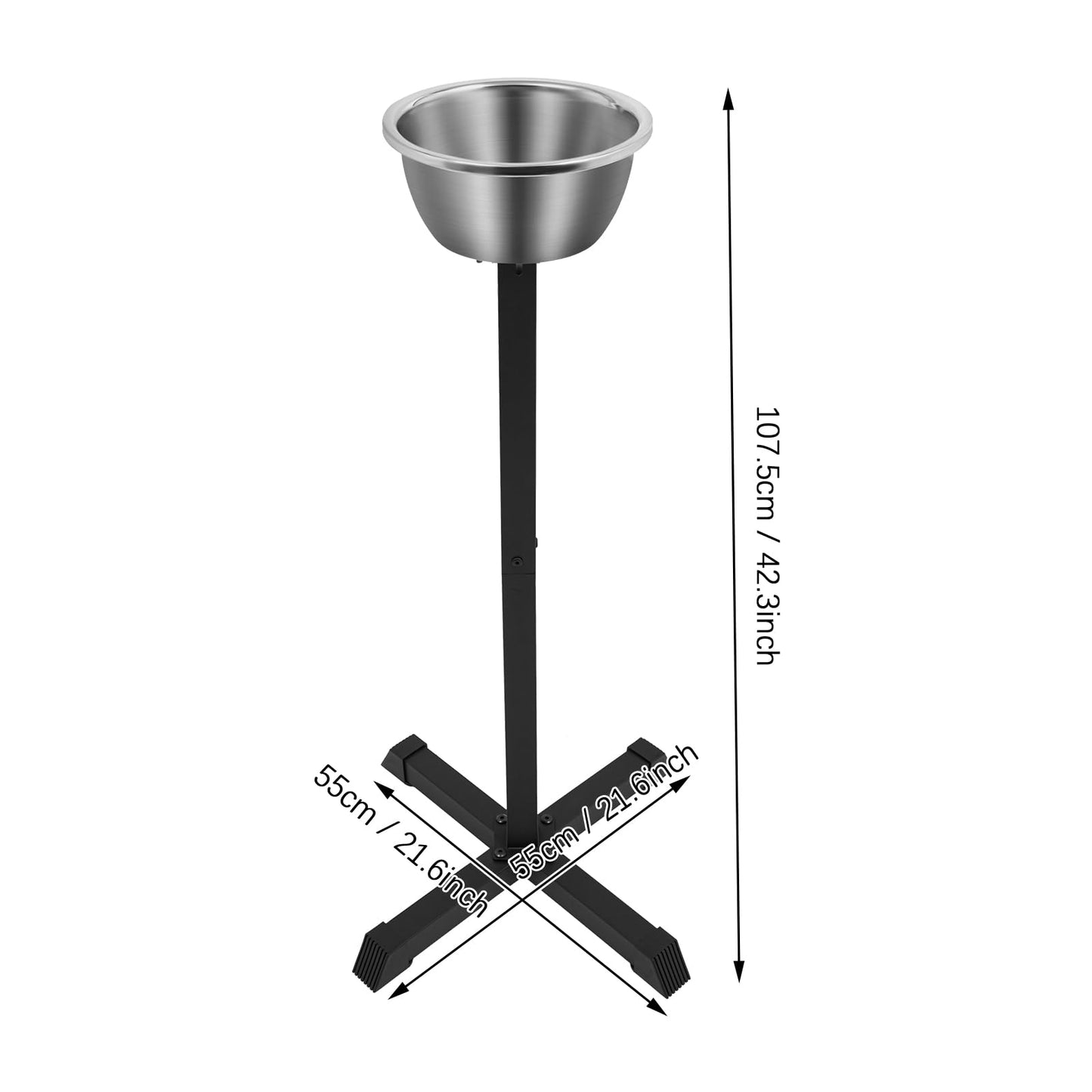 Gym Chalk Stand with Bowl, 42.3" Tall Chalk Holder for Weightlifting, Rock Climbing, Gymnastics, Freestanding Storage with Deep Basin for Sports Clubs, Training Rooms, Schools, Easy Assembly, Black