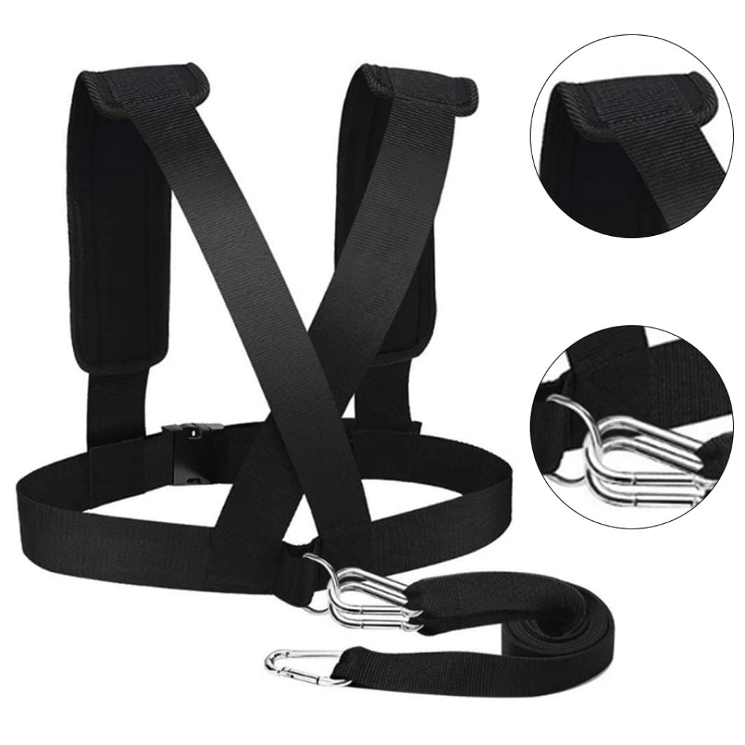 Sled Harness Tire Pulling Speed Resistance Power Belt Adjustable Weight Trainer with Pull Strap, Resistance Bands Bands