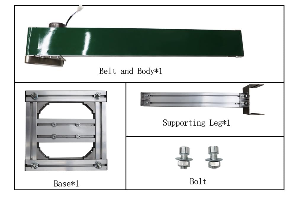 HayWHNKN Electric Conveyor Belts Systems 47x5.9inch Belt Conveyor Singel Row Leg Adjustable Speed PVC Belt Aluminum Frame