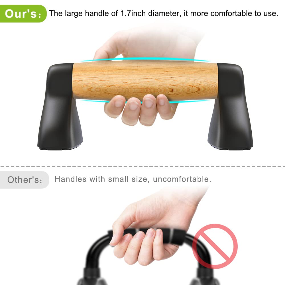Push Up Bars, Wooden Push Up Handles for Floor, Sturdy Pushup Stands for Men & Women Home Gym Strength Training Equipment Fitness, Wood Pushup Bar Handle Grip, 2 Pack