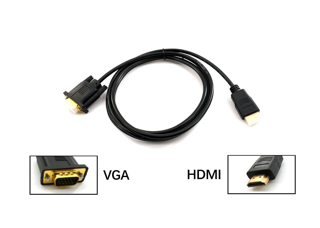 UIGOCLE 1080P@60Hz (6FT), Replacement HDMI to VGA Cable, Computer HDMI to VGA Monitor Cable Video Cable (Public