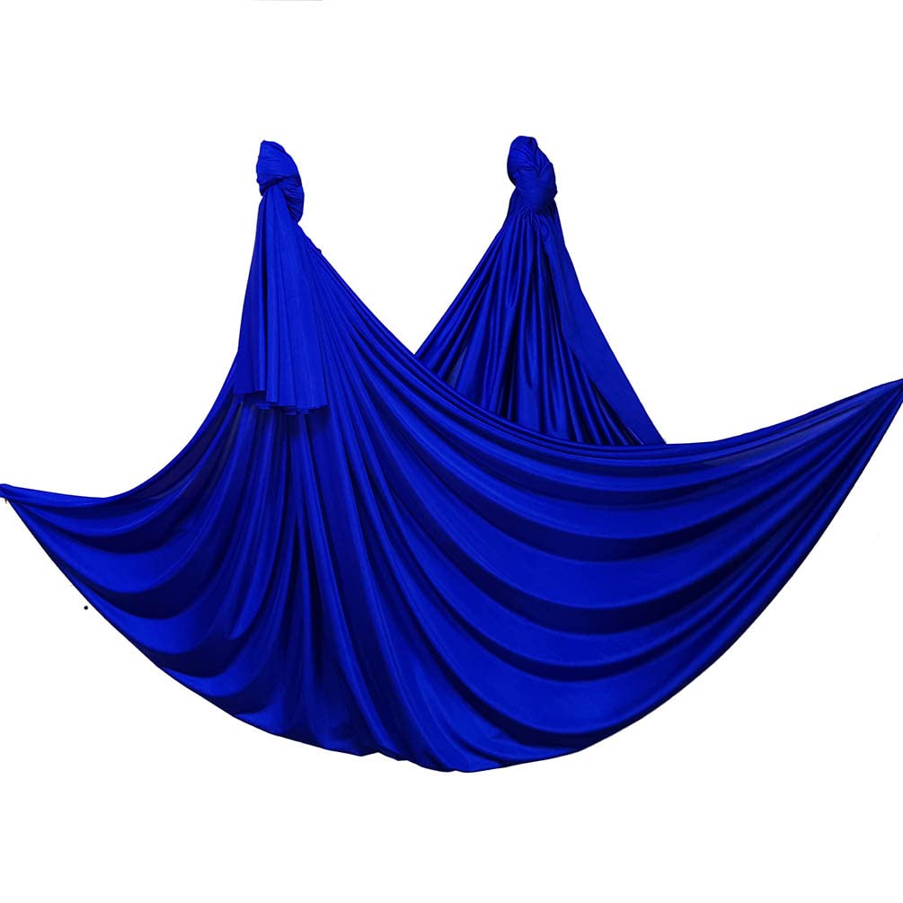 Wellsem Deluxe Yoga Swing - 5.5m x 3m Silk Fabric Hammock for Aerial Bodybuilding (Deep Blue)