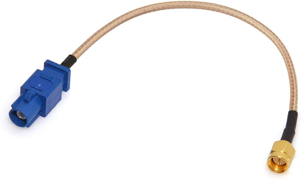 BINGFU 15cm 6 inch Vehicle Car GPS Antenna Adapter Cable SMA Male to Fakra C Male Blue Coaxial Pigtail Cable