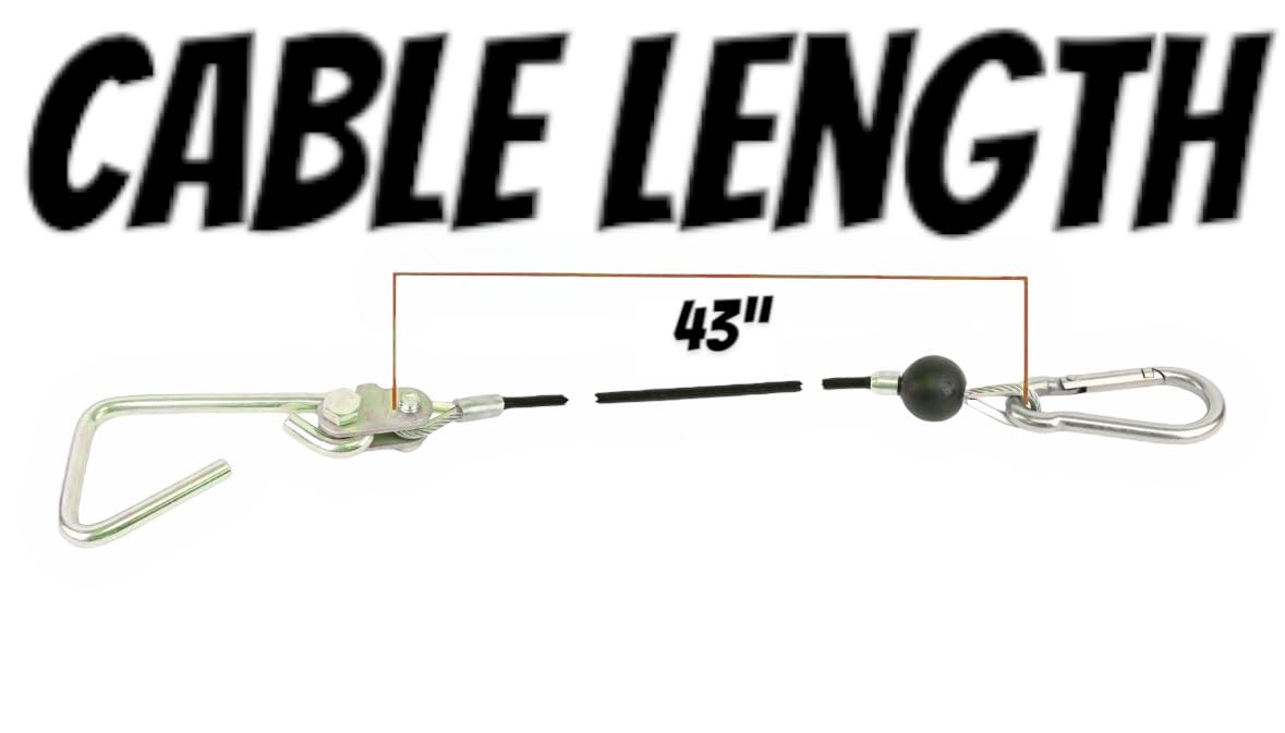 TreadLife Fitness 43" Cables w/Hook Assembly (2 x Cables) - Replacement for Most Bowflex Gyms - (Pair)