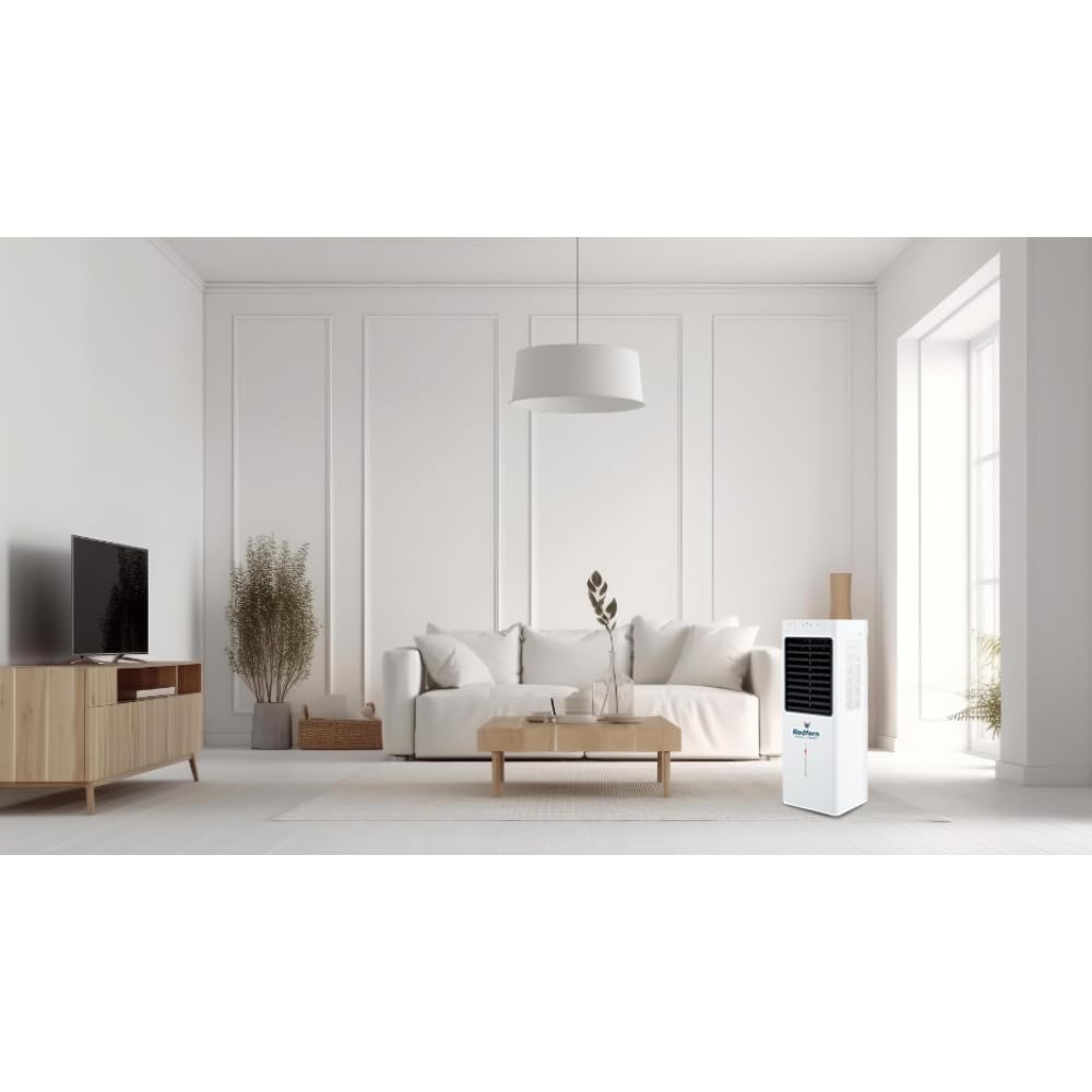 iQ Pure Breeze 14EX Extra Large Portable Evaporative Air Cooler with 4 Fan Speeds, 23 L Water Tank, Air Filtration & Wheels for Home, Living Room & Large Spaces