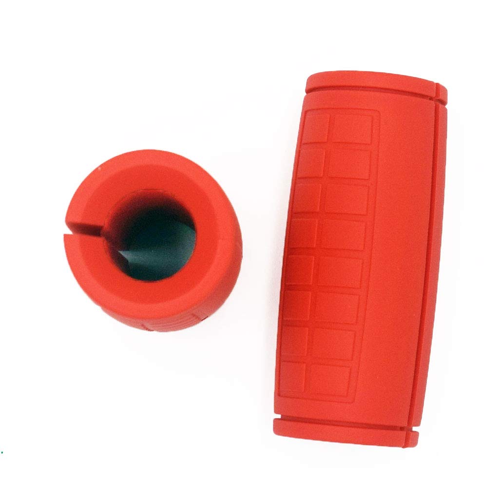 yuhqc Weight Bar Grips Fit Standard Barbell, Dumbell Handles, Thick Bar Training Adapter for Weightlifting & Cable Attachments Fitness Training Rope Grips for Body Arm Forearm Builder Strength(Red)