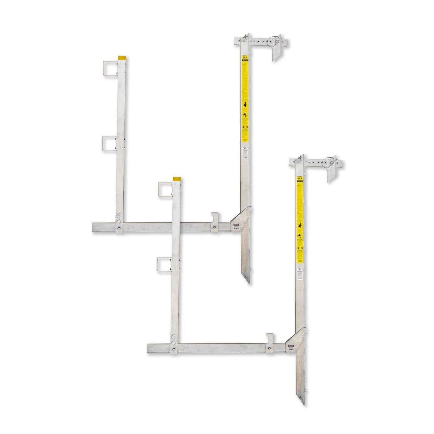 WallWalker 6 Foot Top Plate Hanging Scaffold with Guard Rail Posts (Pack of 2) Light Weight Aluminum Scaffolding Wall Walker Brand - OSHA Compliant