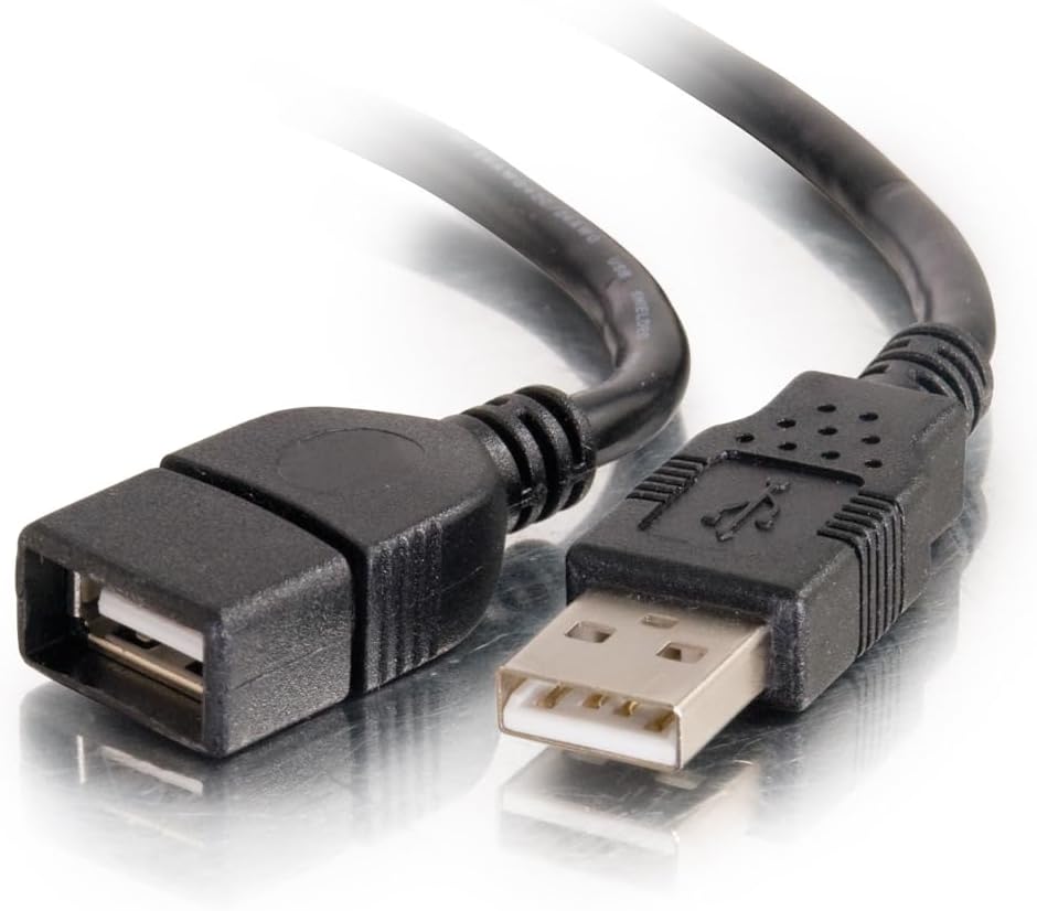 C2G 52107 6.56 (2 USB A to A Long USB Extension Cable, Feet Meters), Black