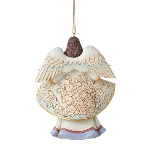 Enesco Jim Shore Heartwood Creek Angel with Cloak Nativity Scene Hanging Ornament, 4.53 Inch, Multicolor