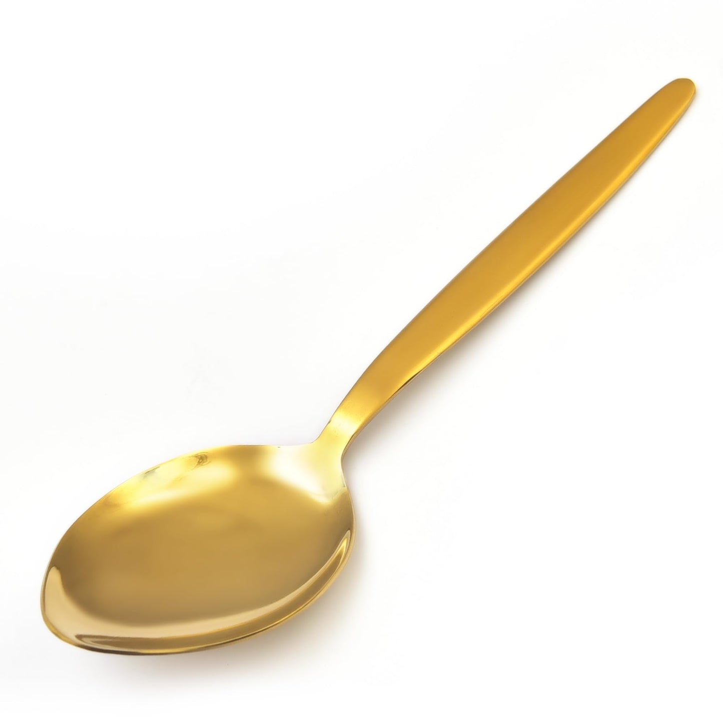 BNAZIND Chef Kunz Spoon Gold | Titanium Shiny 18/10 Stainless Steel Cooking Serving Spoon | 9 Inch Saucing, Plating, Basting, Quenelle, Daily Chef Spoons | Dishwasher safe