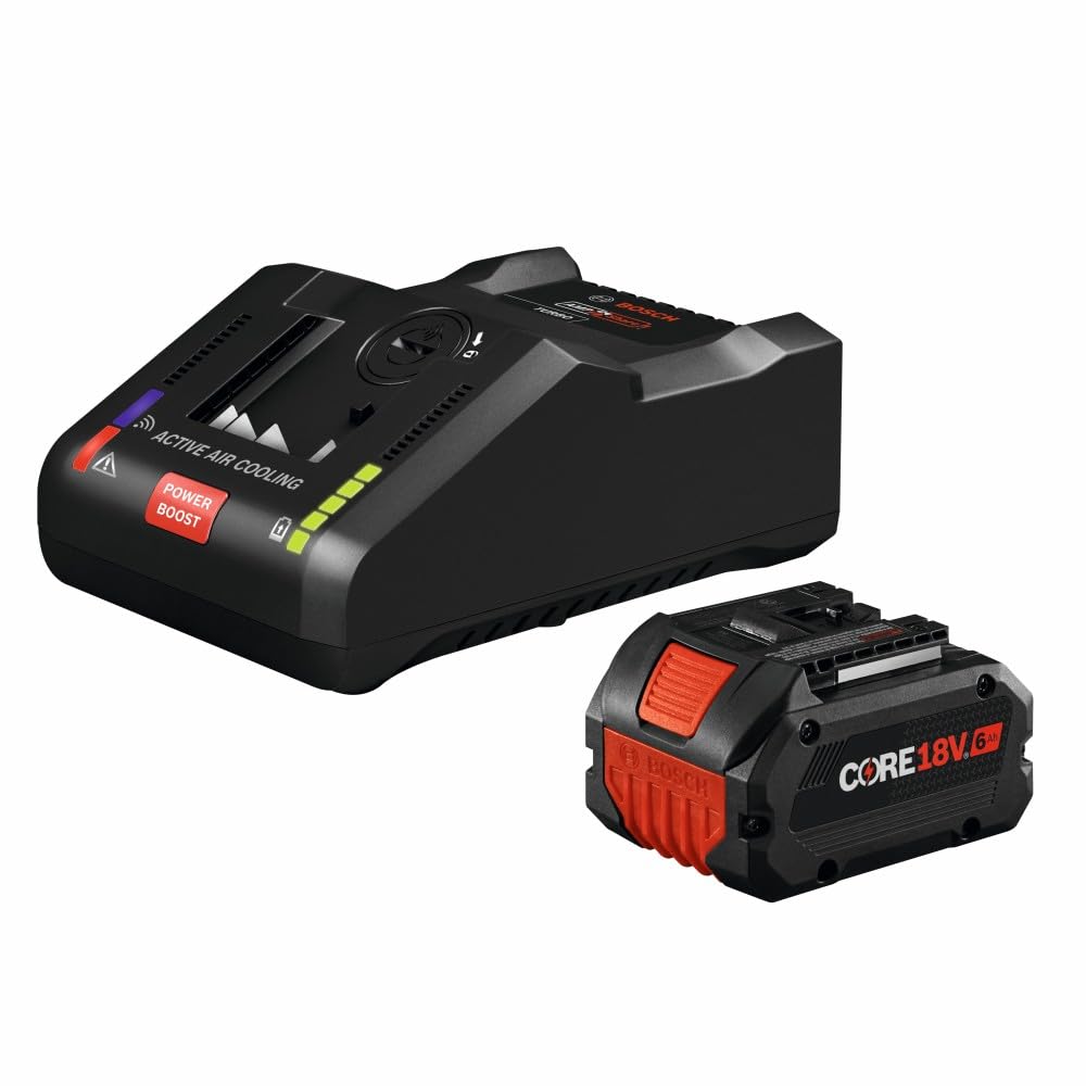 Bosch GXS18V-19N16 18V Starter Kit with (1) CORE18V® 6 Ah High Power Battery and (1) 18V 16 Amp Battery Turbo Charger