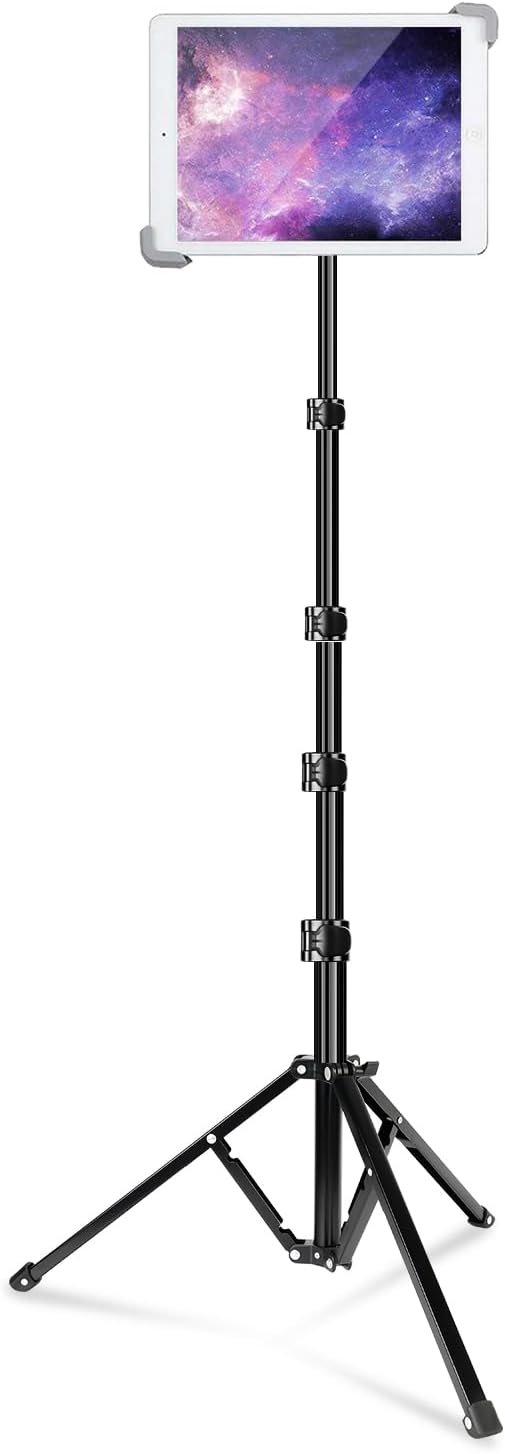 elitehood 360 7.9-11 Inch iPad Tripod Stand, Aluminum Alloy iPad Stand, Rotation Adjustable Height iPad Stand Holder