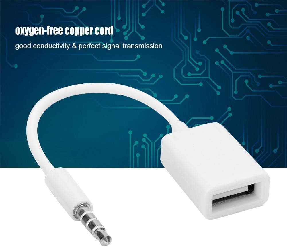 WERPOWER 3.5mm Player/MP3/Computer/TV USB to AUX Adapter, Stereo Male Aux Audio Plug Jack to USB Female Adapter